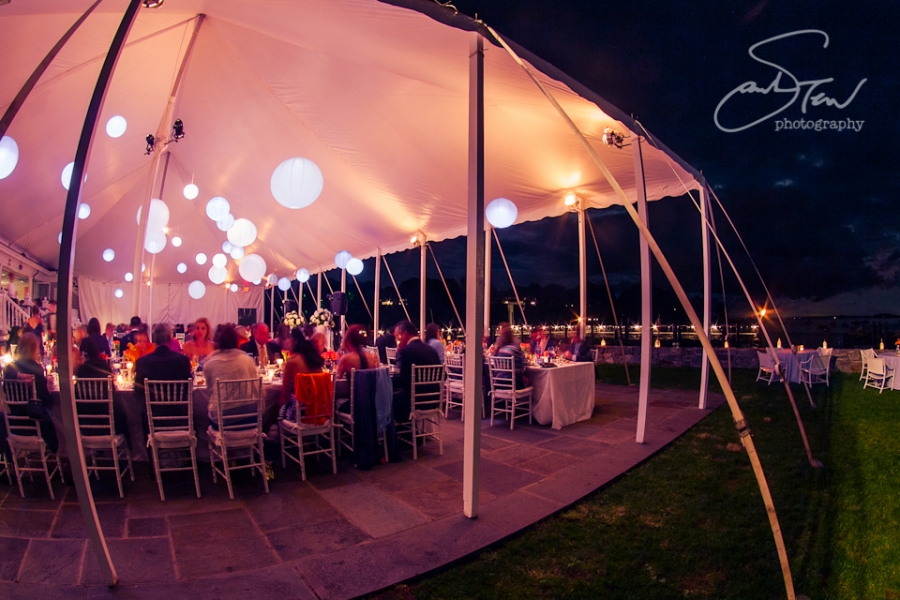 Devin and Mike's nautical themed wedding Belle Haven Yacht Club in