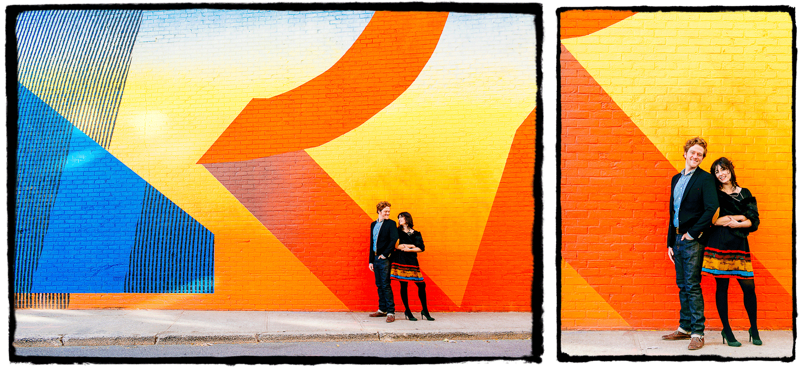 Engagement Portraits: Alli & Parker are shown here with the glorious murals in DUMBO, Brooklyn.