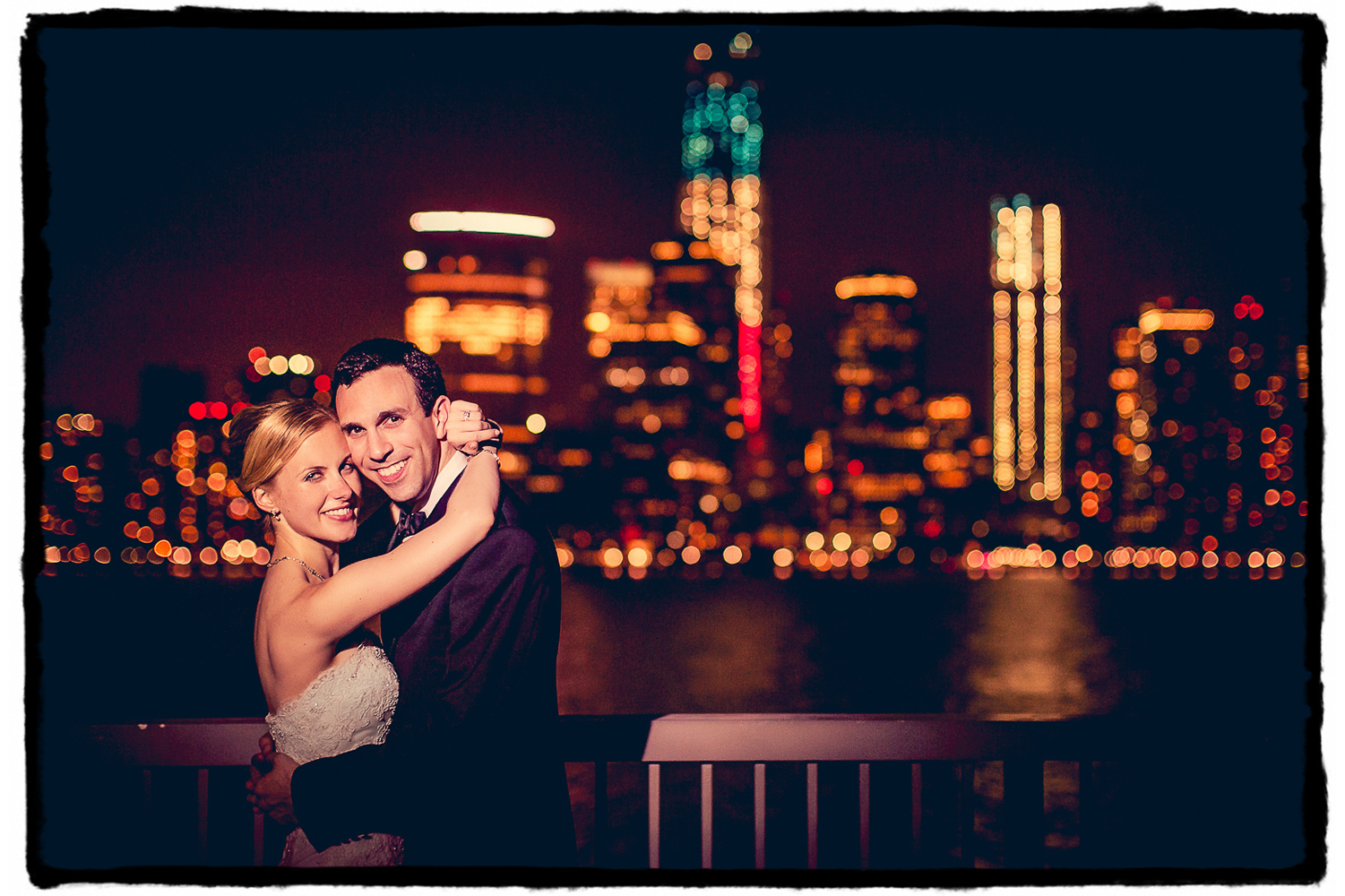 Towards the end of the night I asked Gena and Josh if they'd step outside with me for a picture with the amazing NYC skyline behind them here at the Hyatt in Jersey City.