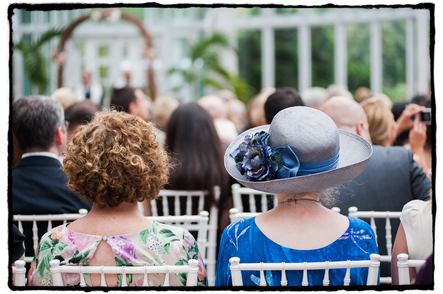 Indoor ceremony at The Palm House, Brooklyn Botanic Garden.