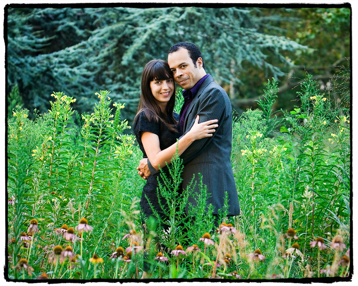 Engagement Portrait: Sophia & Brad enjoy an embrace in Battery Park.