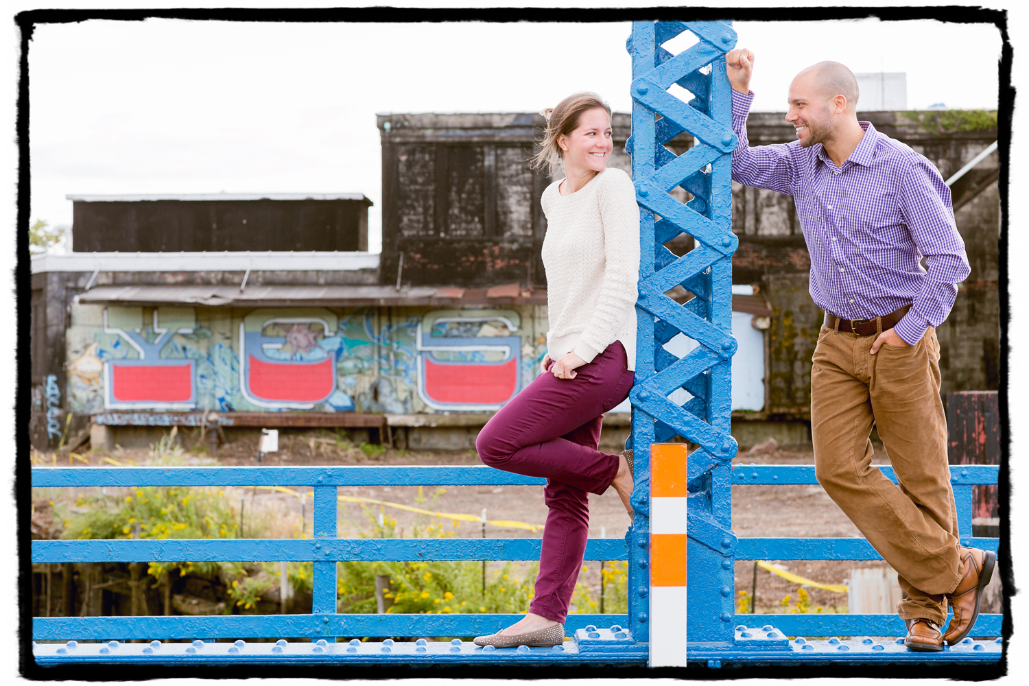 Engagement Portraits: Laura & Joel in Red Hook, Brooklyn.