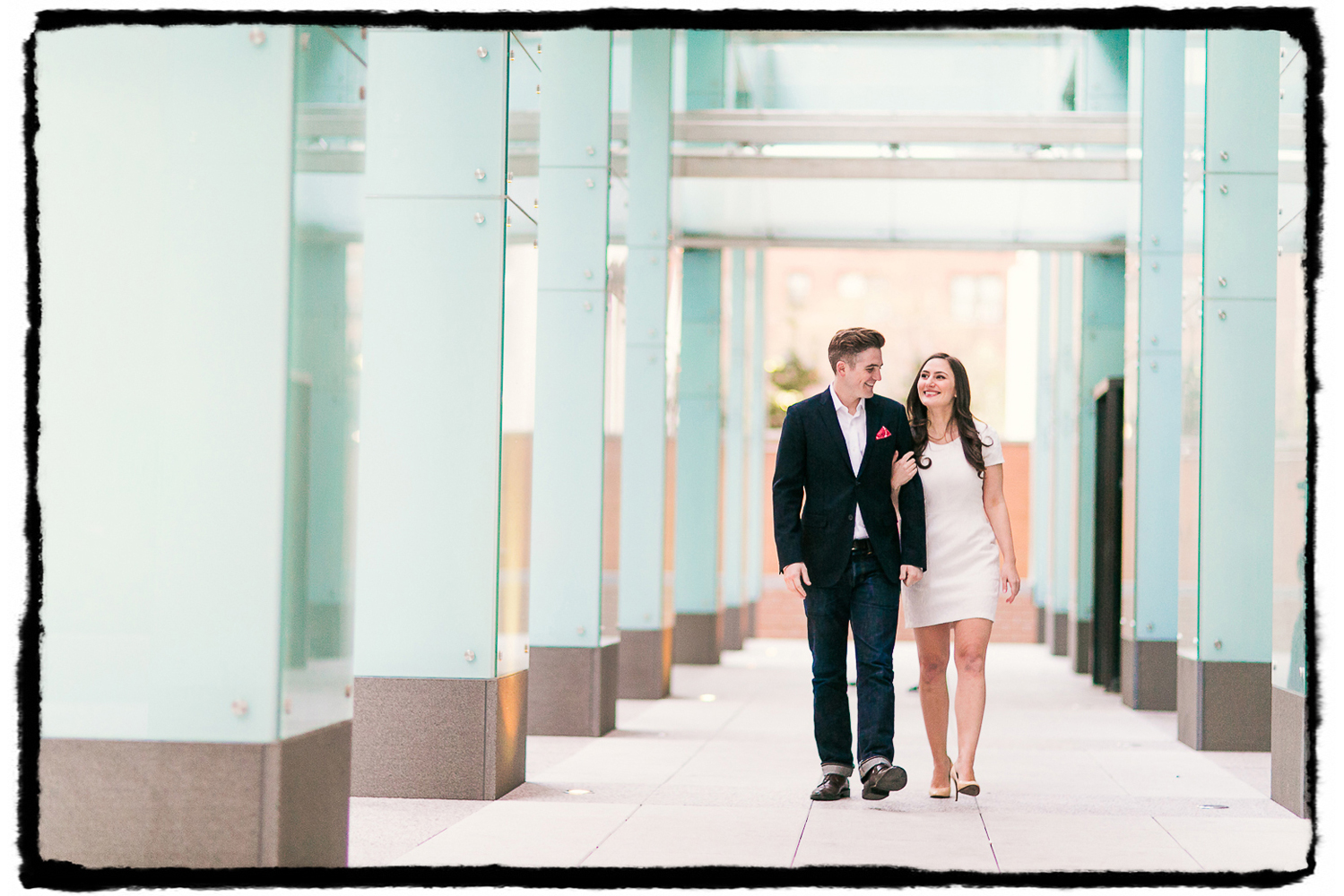Engagement Portraits: Michelle & Dan take a walk near Washington Square Park.