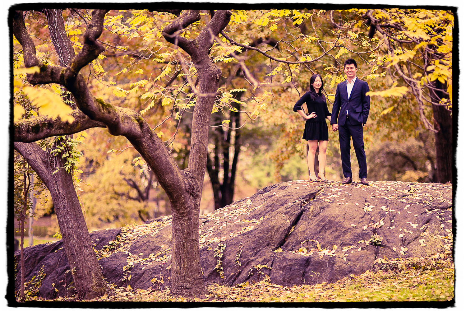 Engagement Portraits: a couple from Singapore traveled to New York City for a destination Engagement shoot in Central Park.